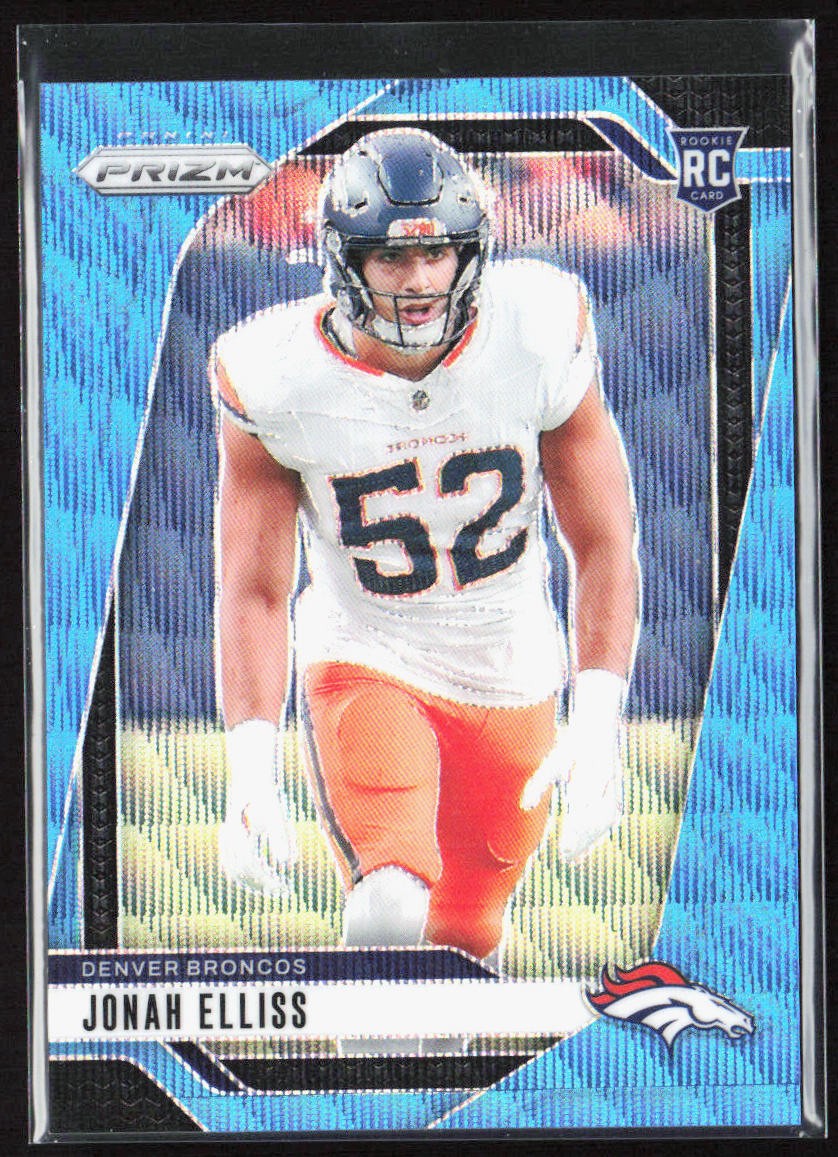 2024 Panini Prizm Jonah Elliss Blue Wave Rookie /230 #356 Denver Broncos