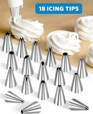 150 Pcs Piping Bags and Tips Set, Cakes Decorating Kit Supplies with 120 Pcs 12