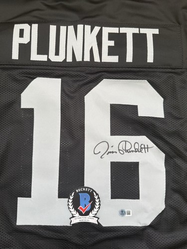 JIM PLUNKETT AUTOGRAPH SIGNED OAKLAND RAIDERS JERSEY BECKETT COA 2W799275