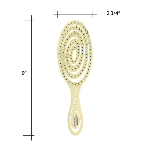 "Ecofriendly" Vented Cushion Hair Brush with Ball-Tipped Nylon Bristles - Picture 2 of 4