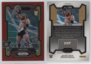 2024 Panini Prizm WWE Red Prizm /299 Oba Femi #199 Rookie RC