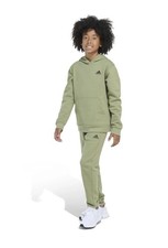 Adidas Big Kids Minimal Logo Fleece Pullover Set Hoodie Pants Size Large Green
