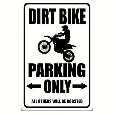 2D Flat, Dirt Bike Parking Only Tin Metal Signs Home Décor Wall Art Motocross D