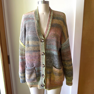 Show Me Your Mumu Callie V-neck Cardigan-Outdoor Ombre Boho Knit Sweater-Size S