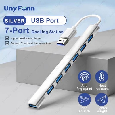 7-Port USB Hub USB-C USB 3.0 7-in-1 Typ-C Multiport USB Splitter OTG Adapter für