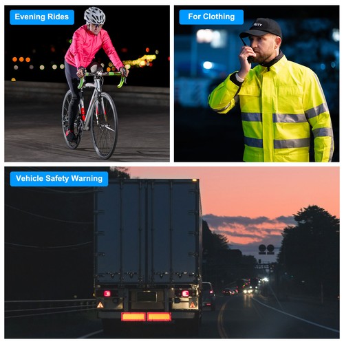 30Pcs Square Reflective Sticker Safety Tape for Helmet Mailbox, 3 Colors - Imagen 6 de 7