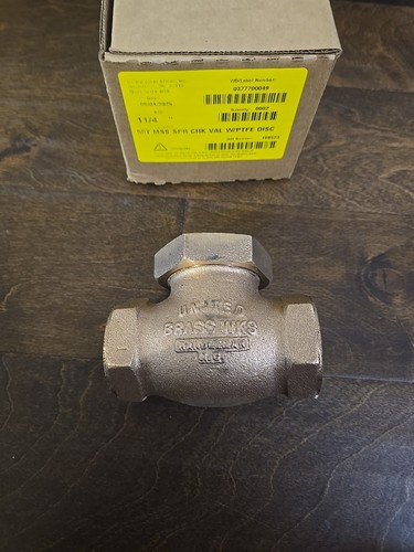 1 1/4" SPRING LOADED INDUSTRIAL LIFT CHECK VALVE, UNITED BRASS WORKS