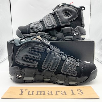 Supreme × Nike Air More Uptempo Triple Black 902290-001 Men's Size
