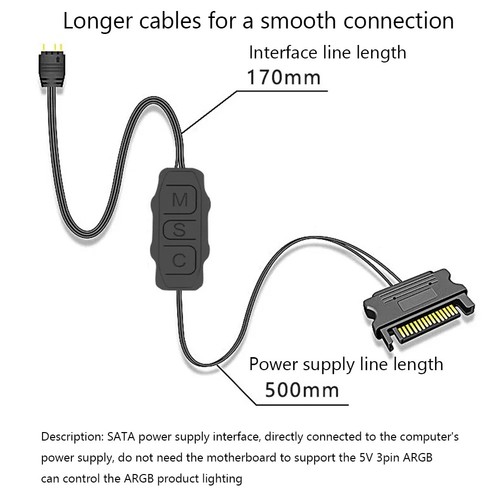 2Pcs 5V 3Pin ARGB Controller RGB Controller 3PIN Hub for Computer Cpu7686 - Afbeelding 6 van 6