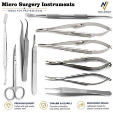Dental Micro Surgery Kit Surgical Instruments Needle Holder Forceps Scissors