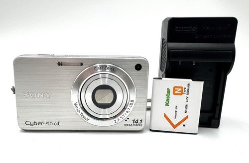 Sony Cyber-shot DSC-W560 Digital Camera 14.1MP Silver w/ Accessories - Tested
