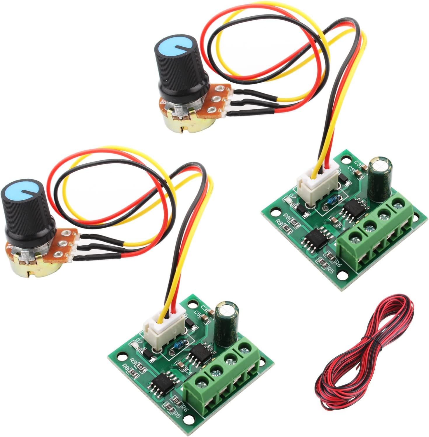 2Pcs Speed Controller 12V,DC PWM Controller 1.8V 3V 5V 6V 12V 2A DC Low Voltage