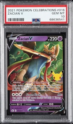 2021 POKEMON CELEBRATIONS #016 ZACIAN V PSA 10
