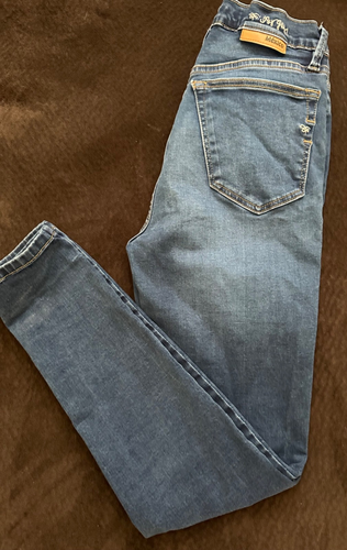 !Ay Guey! Jeans donna vita alta gamba dritta estensibile taglia 7 - Foto 5 di 6