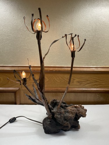 VINTAGE  Lamp by Curtis Jere, 1960, Sea Urchin Shell & Burl, Mid-Century Modern - Picture 7 of 16