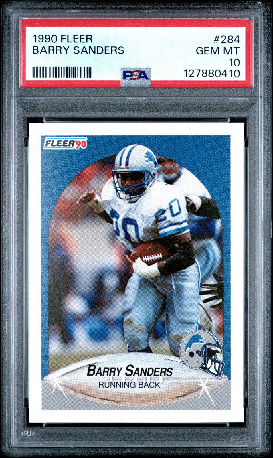 1990 FLEER #284 BARRY SANDERS PSA 10