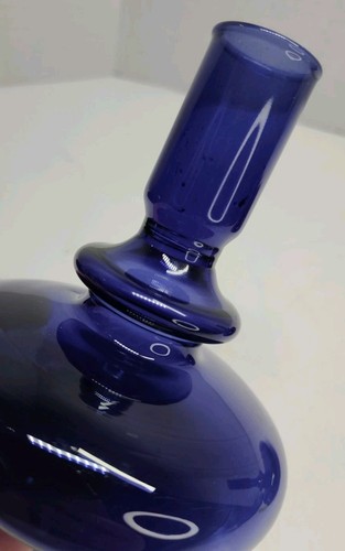2-Anthropologie Delaney Glass Candlestick Candle Holder Cobalt Blue Bud Vase HTF - Picture 7 of 12