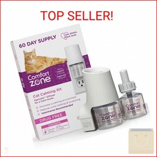Comfort Zone 60 Day Starter Kit: 1 Cat Calming Diffuser  2 Refills; Cat Pheromo