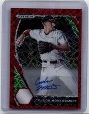 2021 Panini Prizm Draft Picks Colson Montgomery Base Auto Red Velocity Prizm