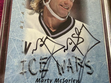 MARTY MCSORLEY 1996 Upper Deck BE A PLAYER ICE WARS On Card AUTOGRAPH S225