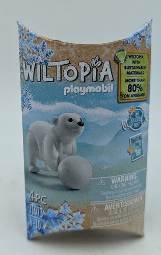 PLAYMOBIL 71073 Wiltopia Junger Eisbär mit Schneeball Schnee Kugel Baby NEU - Picture 4 of 10