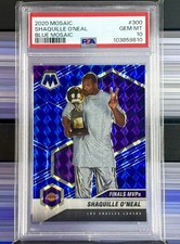 2020-21 Panini Mosaic Finals MVPs Shaquille O'Neal #300 Blue Prizm /99 PSA 10