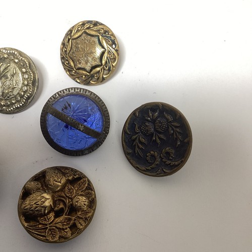 6 Victorian Era Buttons Brass, Glass, Approx. 20mm #177 - 第 3/9 張圖片