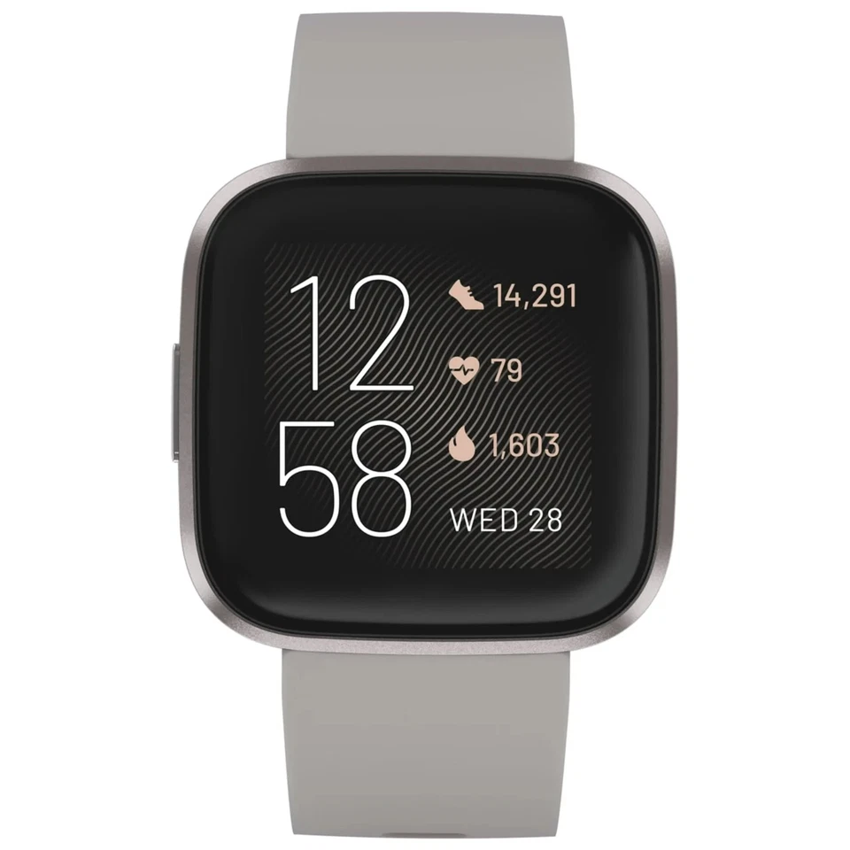 Reloj inteligente Fitbit Versa 2 gris piedra/niebla - Rastreador de salud y estado físico - NUEVO SELLADO Foto 3 de 4