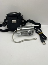 Canon PowerShot A470 7.1MP Digital Camera Silver + Canon Case & USB - Working