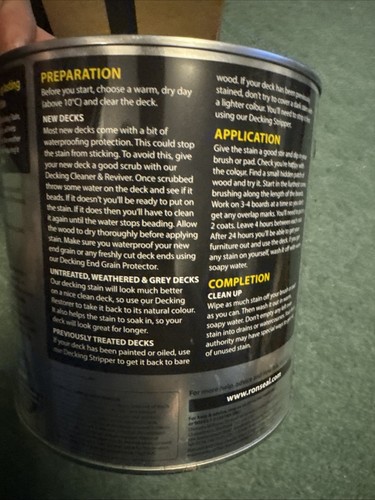 Ronseal 2.5L Ultimate Protection Decking Stain Rich Colour Extra Tough Paint - Picture 3 of 5