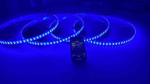 4PCS 15.5" Double Row RGB LED Wheel Ring Bluetooth Universal for All Car & Truck - Imagen 9 de 12