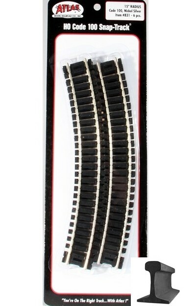 Atlas Code 83 Nickel Silver Gleis – 1/2-15" Radius Snap Track Für HO Maßstab Modelleisenbahn
