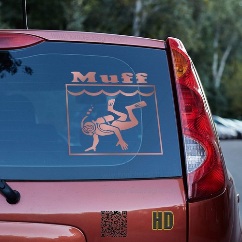 Muff Diver Vinyl decal Funny Rude Bearded Clam Adult Humor Vagene - Picture 70 of 109