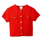 Cotton Crew Neck Short Sleeve Sweaters for Women