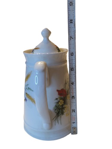APILCO Porcelaine France Wheat w Floral Coffee Tea Pot Pitcher Carafe Vintage - 第 3/12 張圖片