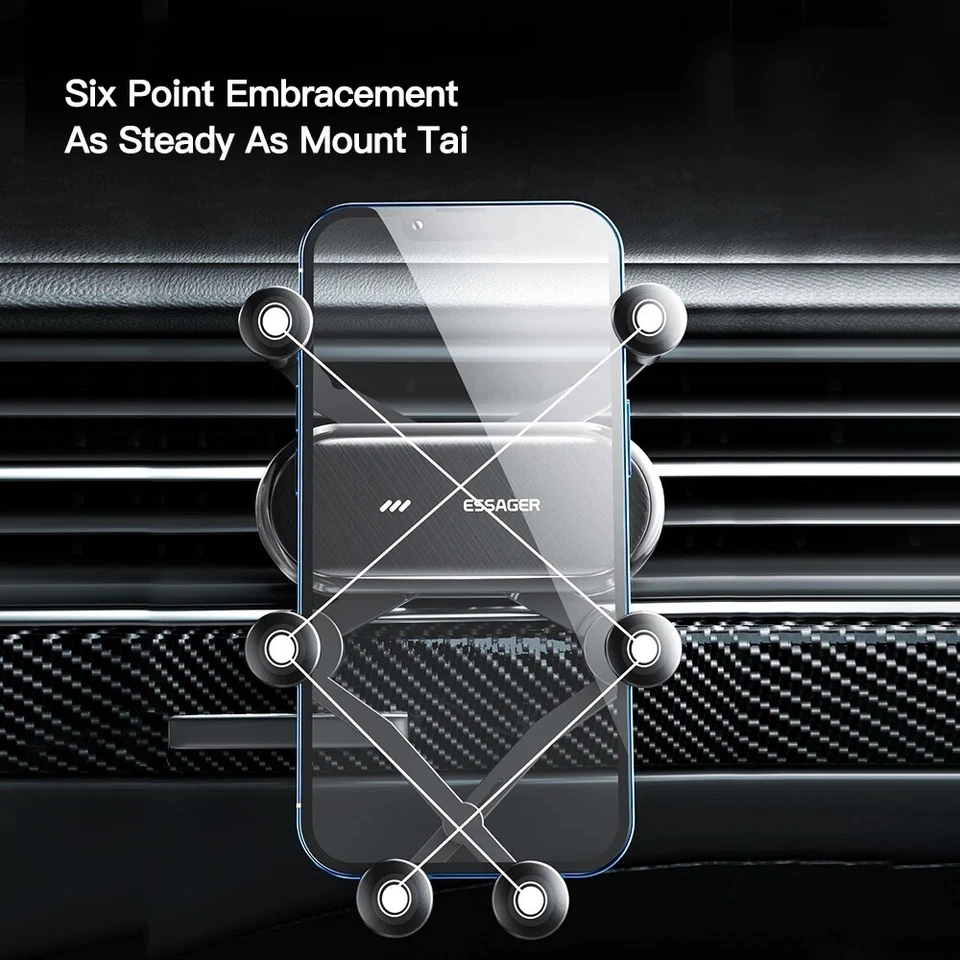 Car Phone Holder Gravity Air Vent Mount for iPhone Xiaomi Samsung Universal - Image 2 of 4