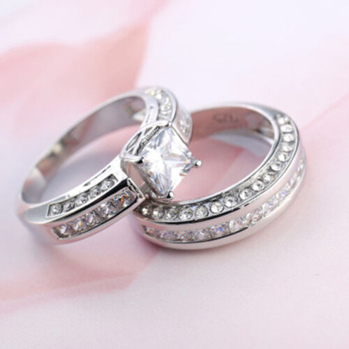 Size 5-12 Women Wedding Ring 925 Rings Fashion Jewelry Cubic Zirconia - Bild 11 von 15