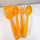 Vintage Hutzler yellow cooking utensils turner spatula serving spoon meat fork