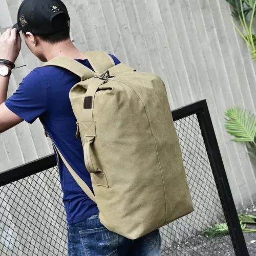 Mochila de lona para hombres Bolso de hombro Deportes Viaje Lona Militar Bolso de mano Equipaje - Imagen 2 de 42