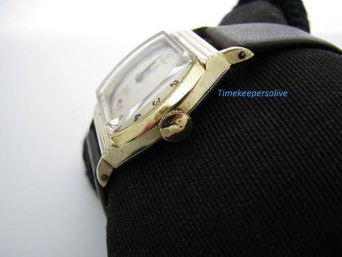 a216 Vintage Elegant Helbros 7J 10k Gold Plate & Stainless Steel Wrist Watch - Picture 3 of 10