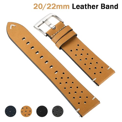 20mm 22mm Leather Band Link Strap For Samsung/Huawei/Redmi Watchband Breathe - 第 1/13 張圖片