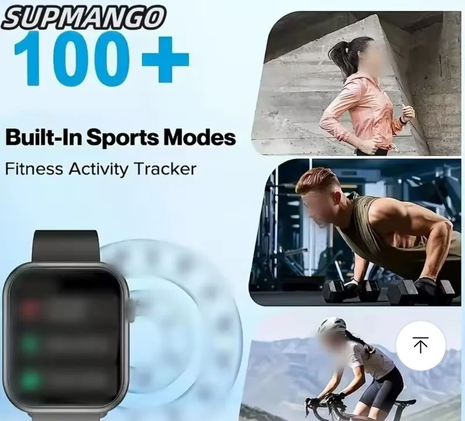 T168 Wireless Calling Smart Watch Full Touch Sport Fitness. ships from America  - Image 3 of 4