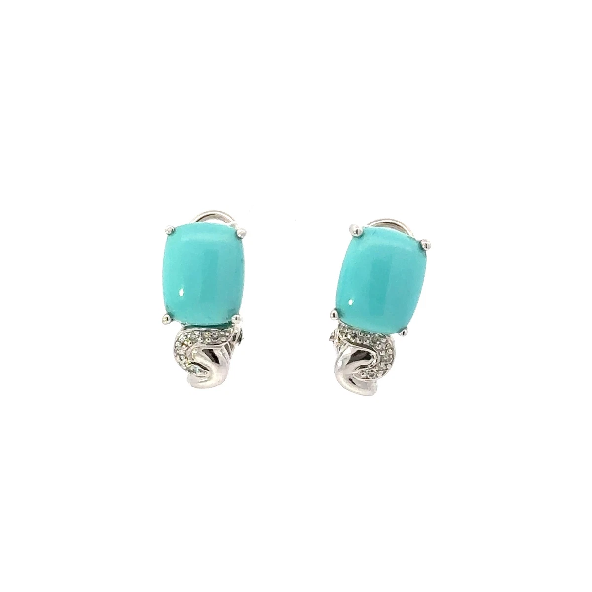 Le Vian Turquoise Diamond Earrings 14k White Gold eBay