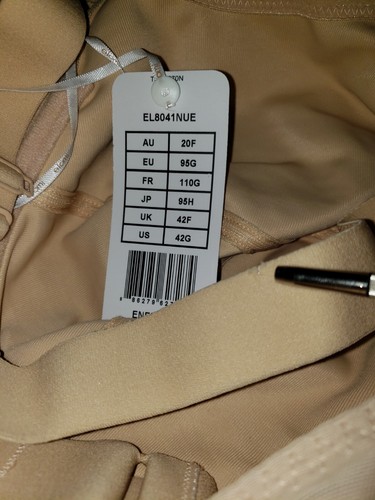 Elomi Nude Energise High Impact Underwire Tback Sport Bra Size 42G New Racerback - Picture 6 of 8