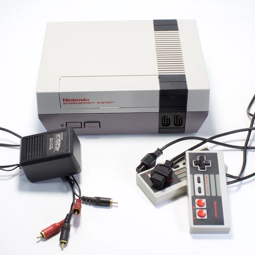Nintendo NES Bundle 2 Controllers Power Adapter AV Cables Works REPAIR OR PARTS