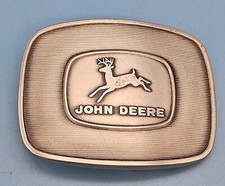 Vintage 1986 Silver John Deere Historical Trademark 1956 Tractor Belt Buckle