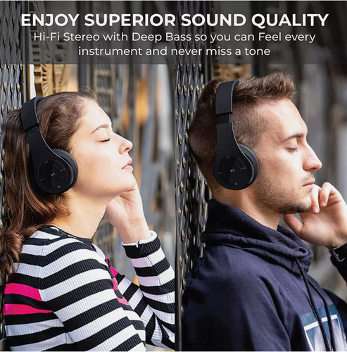 Wireless Bluetooth 5.1 Over-Ear Headphones Noise Cancelling – New - Picture 5 of 6