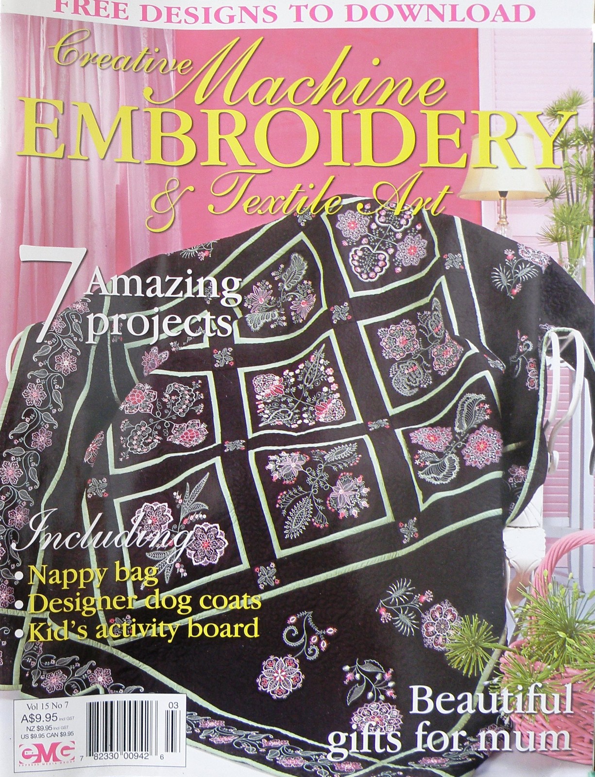 Machine Embroidery & Textile Art Magazine Volume 15 No 7 eBay