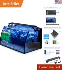 8-Gallon LED Glass Aquarium Kit with Colored LED Light  Power Filter Pump
