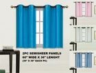 2pc LIGHT FILTERING SMALL SHORT HALF WINDOW CURTAIN GROMMET PANELS 30"WX36"L N25